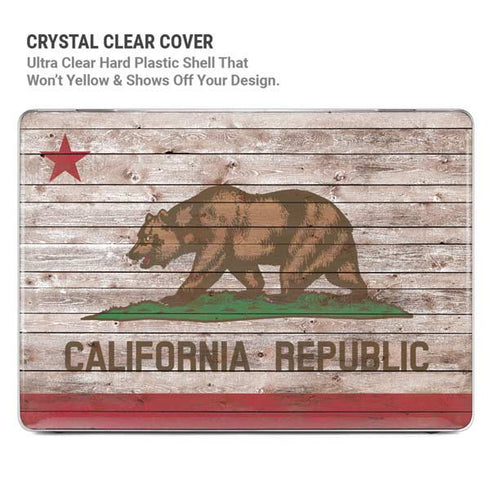 California Flag Dark Wood MacBook Air 15in (2023-2025) Case plus Skin